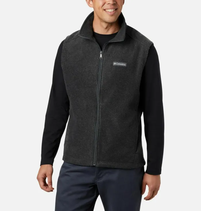 Steens Mountain Fleece Vest Charcoal Heather Mens Columbia Sportswear Vests