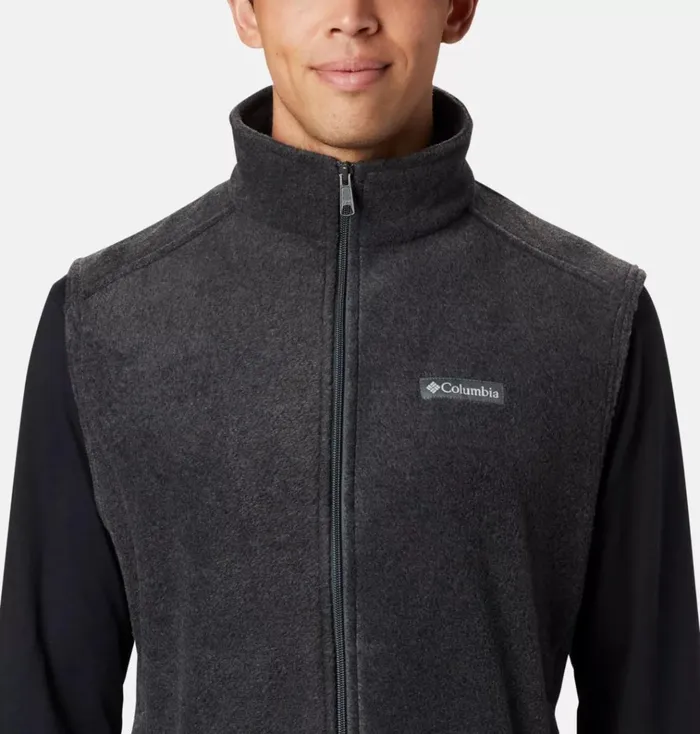 Steens Mountain Fleece Vest Charcoal Heather Mens Columbia Sportswear Vests