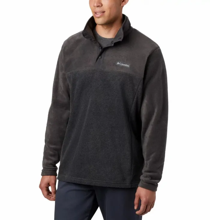 Steens Mountain Half Snap Fleece Pullover Charcoal Heather Shark Mens Columbia Sportswear Pullovers and Tops Steens Mountain Half Snap Fleece Pullover Charcoal Heather Shark Mens Columbia Sportswear Pullovers and Tops