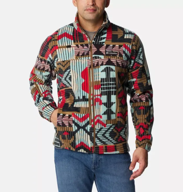 Steens Mountain Printed Fleece Jacket Delta Pathways Print Mens Columbia Sportswear Jackets and Vests Steens Mountain Printed Fleece Jacket Delta Pathways Print Mens Columbia Sportswear Jackets and Vests