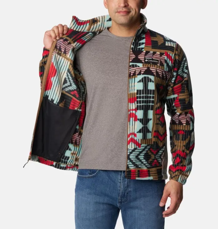 Steens Mountain Printed Fleece Jacket Delta Pathways Print Mens Columbia Sportswear Jackets and Vests Steens Mountain Printed Fleece Jacket Delta Pathways Print Mens Columbia Sportswear Jackets and Vests