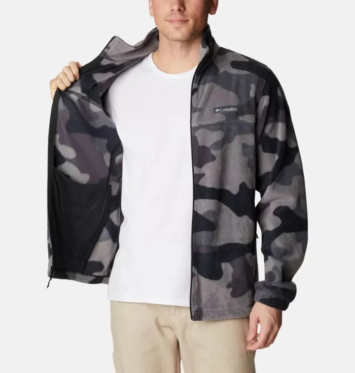 Steens Mountain Printed Jacket 8211 Tall Black Mod Camo Mens Columbia Sportswear Jackets and Vests Steens Mountain Printed Jacket 8211 Tall Black Mod Camo Mens Columbia Sportswear Jackets and Vests