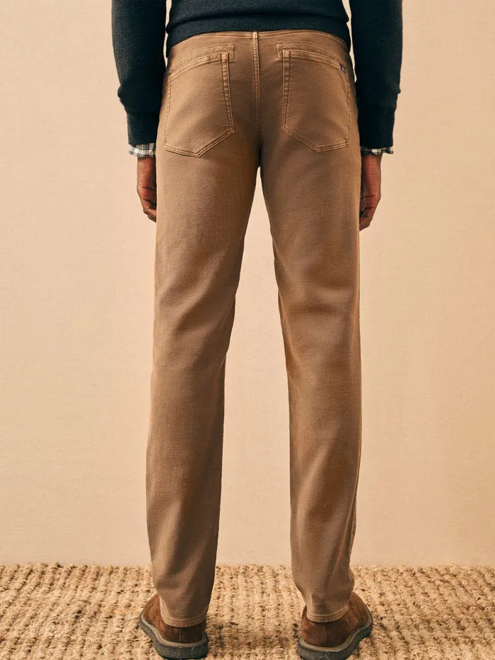 Stretch Terry 5Pocket Pant 30 Bark Brown Women Faherty Overalls and Jumpsuits