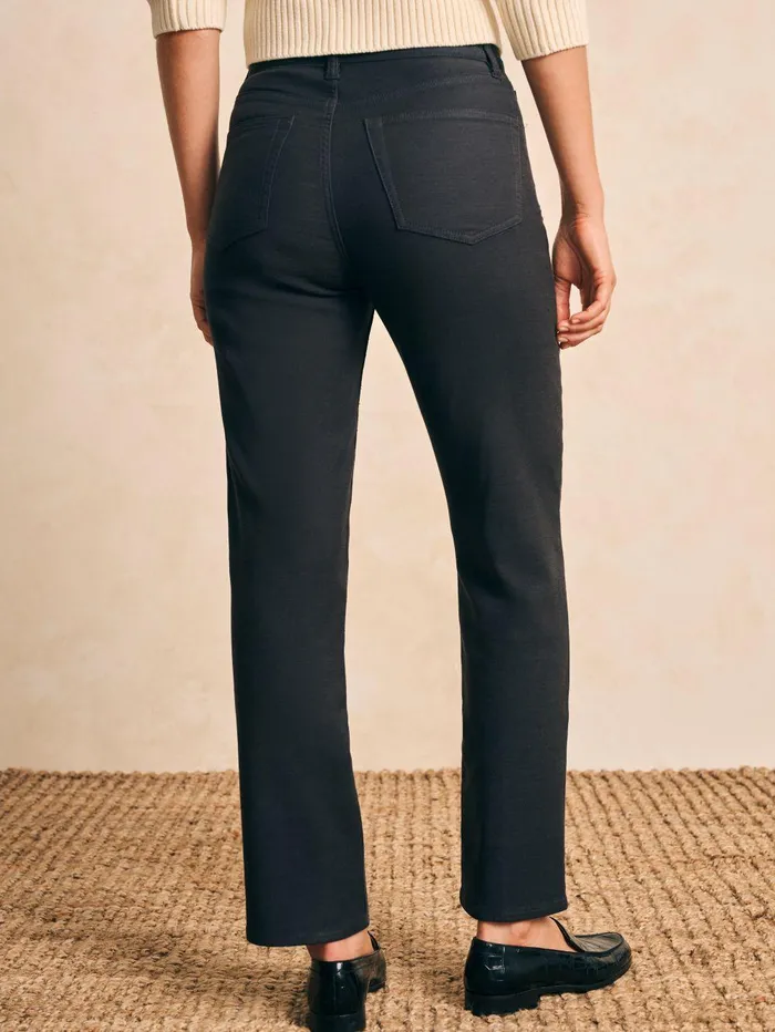 Stretch Terry 5Pocket Pant 8211 Washed Black Washed Black Women Faherty Pants