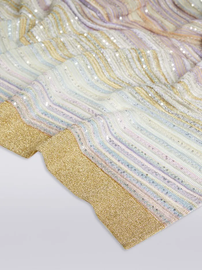 Striped Viscose Blend Stole With Sequins Multicoloured Women Missoni Scarves and Foulards Striped Viscose Blend Stole With Sequins Multicoloured Women Missoni Scarves and Foulards