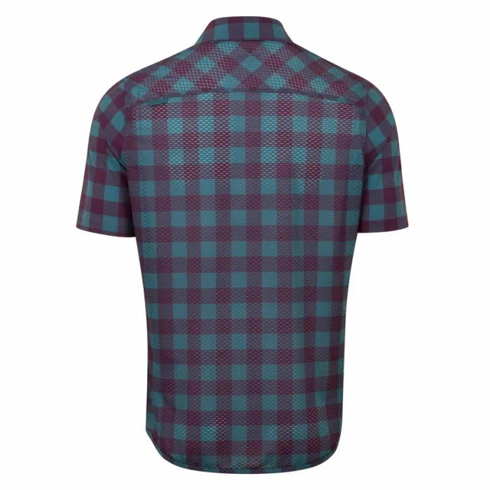 Summit Button Up Shirt Dark Violetspruce Plaid Men PEARL IZUMi TShirts and Tops