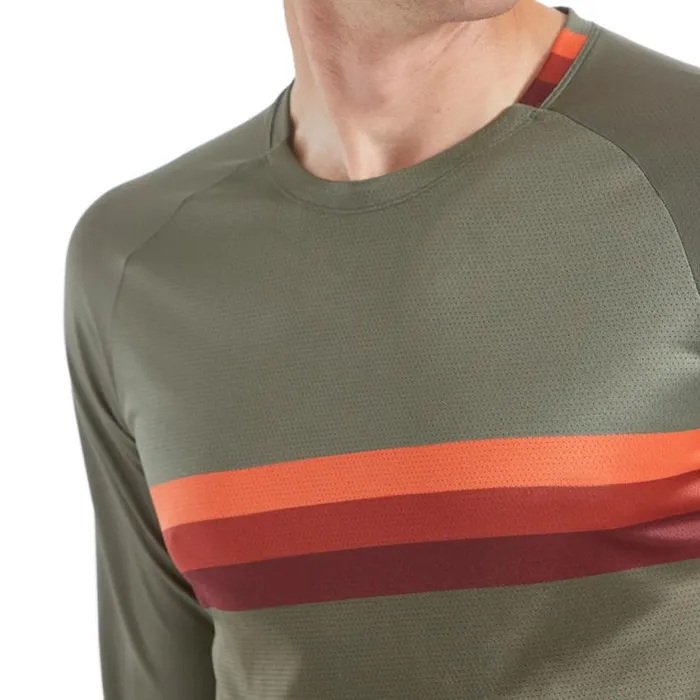 Summit Long Sleeve Shirt Pale Olivesunset Stripe Men PEARL IZUMi Mountain
