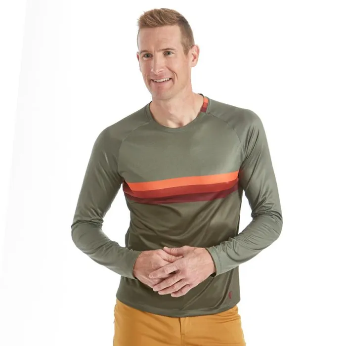 Summit Long Sleeve Shirt Pale Olivesunset Stripe Men PEARL IZUMi Mountain