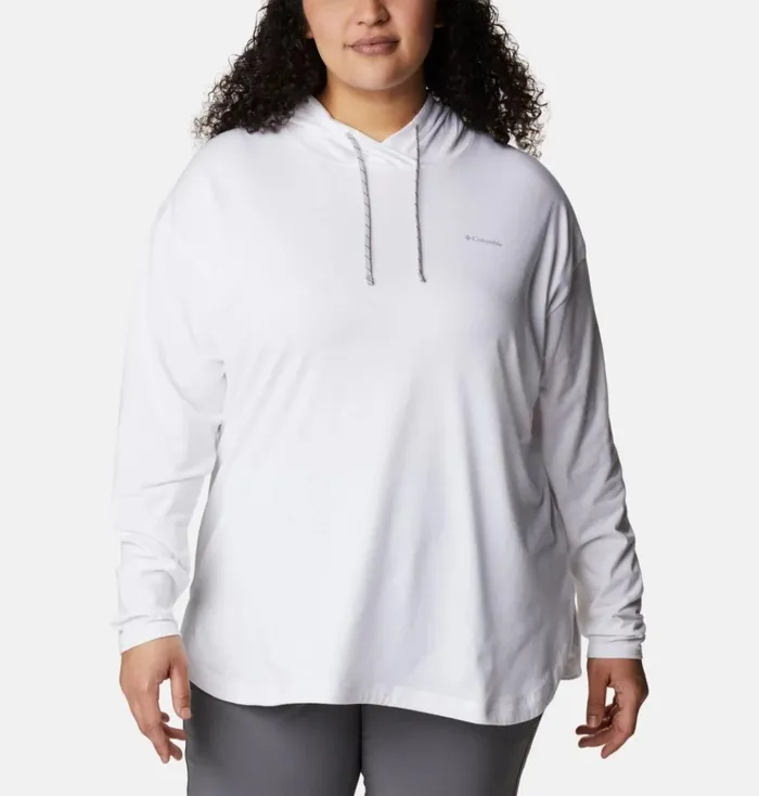 Sun Trek Hooded Pullover 8211 Plus Size White Womens Columbia Sportswear Long Sleeve