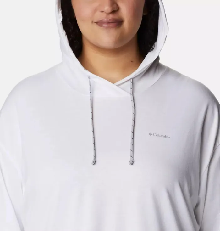 Sun Trek Hooded Pullover 8211 Plus Size White Womens Columbia Sportswear Long Sleeve Sun Trek Hooded Pullover 8211 Plus Size White Womens Columbia Sportswear Long Sleeve