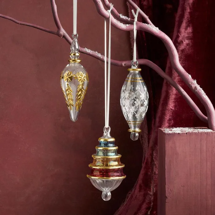 Sundance Catalog Decor Victorian Glass Ornaments Set Of 3 8211 Women