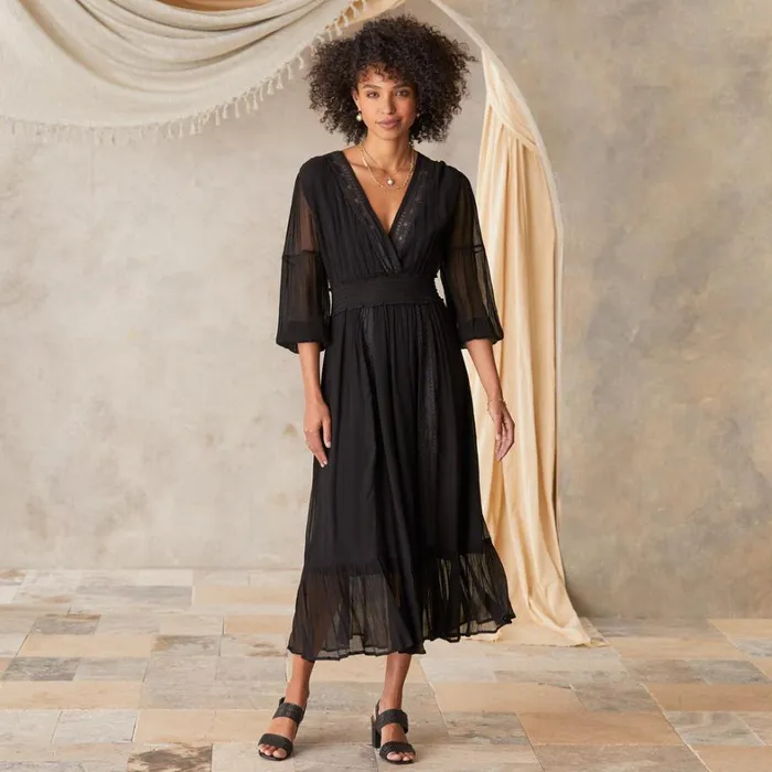 Sundance Catalog Dresses and Jumpsuits Giverny Dress Petite Black 8211 Women