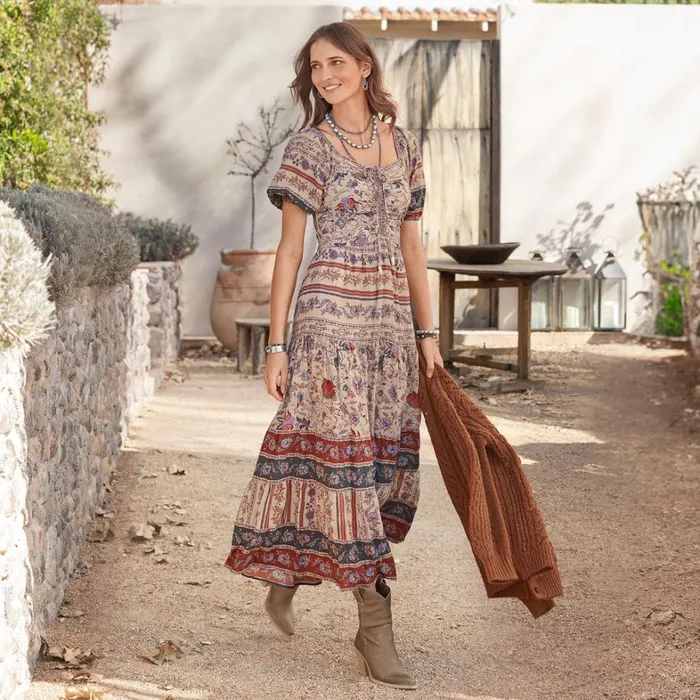 Sundance Catalog Dresses and Jumpsuits Plaza Print Dress Ivory 8211 Women