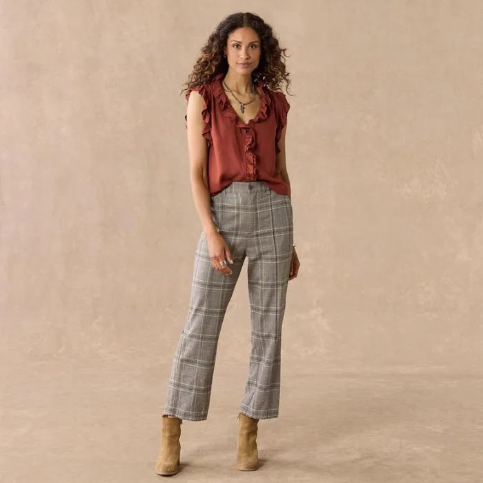 Sundance Catalog Pants and Shorts Whitman Plaid Pants Petite Mink 8211 Women Sundance Catalog Pants and Shorts Whitman Plaid Pants Petite Mink 8211 Women