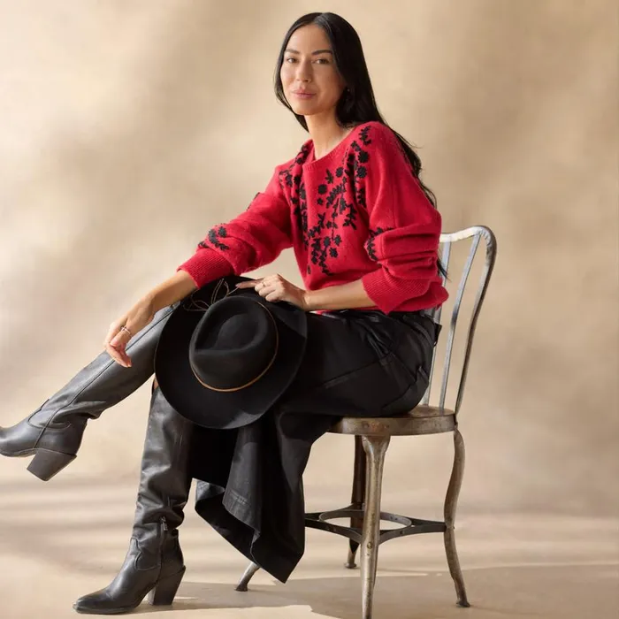 Sundance Catalog Petite Styles Anya Vines Sweater Petite Rhythmic Red 8211 Women Sundance Catalog Petite Styles Anya Vines Sweater Petite Rhythmic Red 8211 Women
