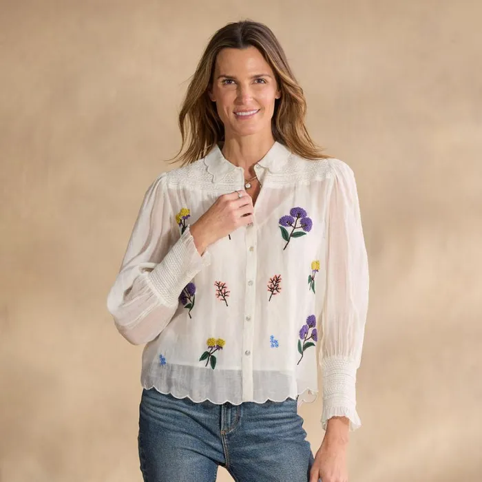 Sundance Catalog Petite Styles Floriana Bloom Shirt Petite Marshmallow 8211 Women