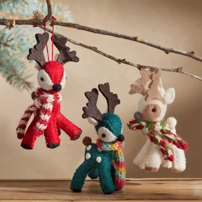 Sundance Catalog Seasonal Reindeer Trio Ornament Set 8211 Women