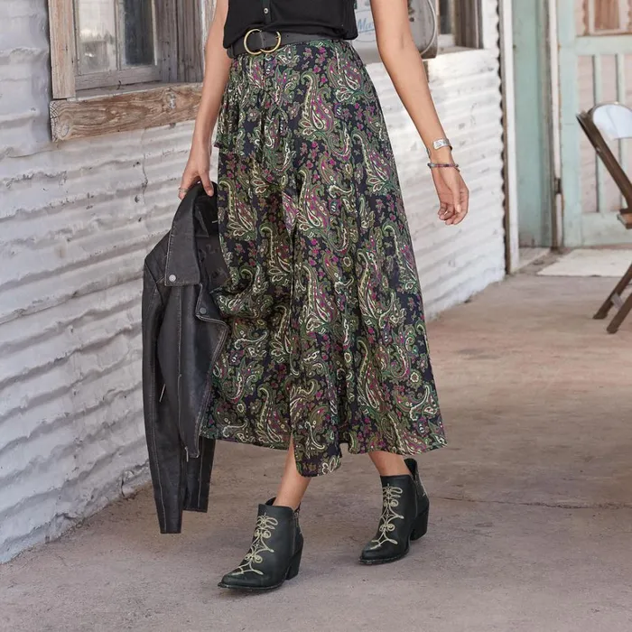 Sundance Catalog Skirts Caldera Ruffle Skirt Black Multi 8211 Women