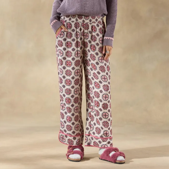Sundance Catalog Sleep and Lounge Abstract Gardens Pajama Bottoms Vanilla 8211 Women