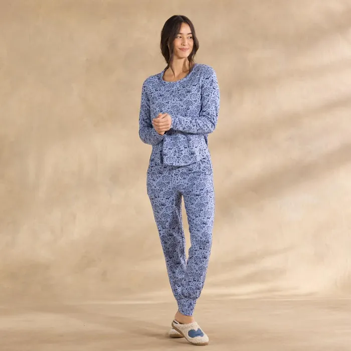 Sundance Catalog Sleep and Lounge Forest Friends Pajama Set Cornflower 8211 Women