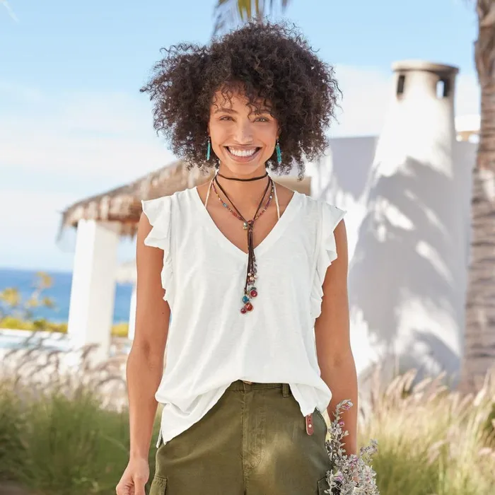 Sundance Catalog Tops Lakelynn Ruffle Top Magenta 8211 Women