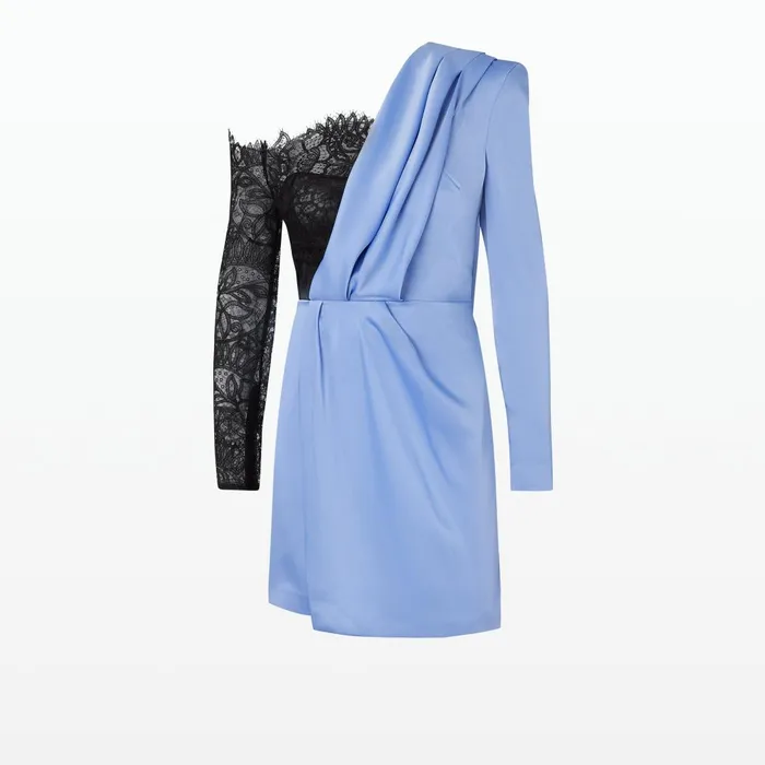 Suzie Carolina Blue and Black Short Dress Women Safiyaa Dresses