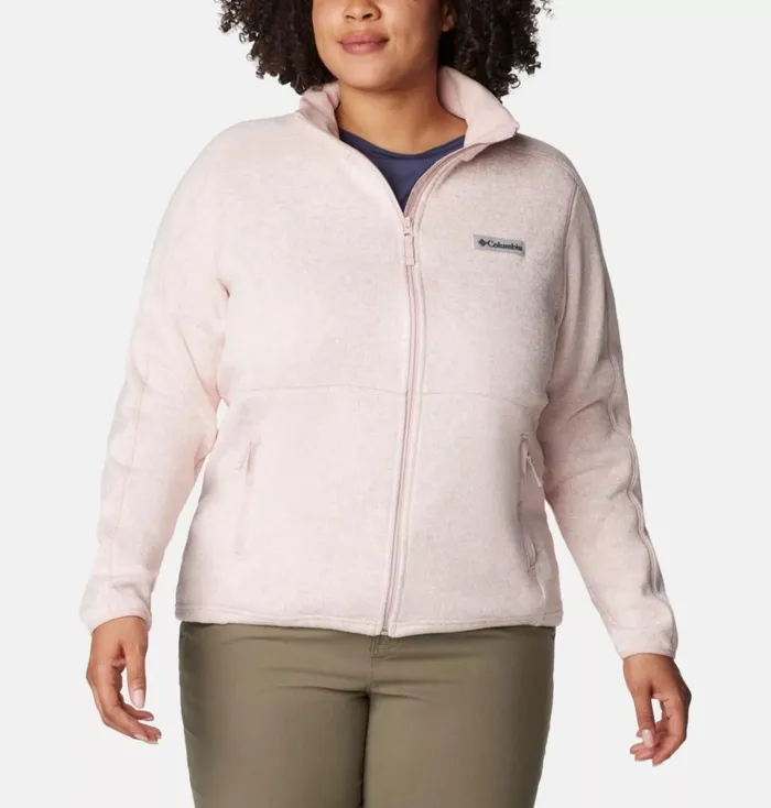 Sweater Weather Fleece Full Zip Jacket 8211 Plus Size Dusty Pink Heather Womens Columbia Sportswear Jackets and Vests