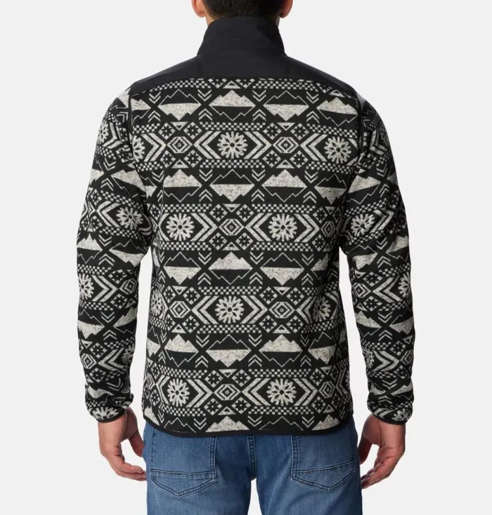 Sweater Weather II Printed Fleece Half Zip Pullover Black Checkered Peaks Tonal Print Mens Columbia Sportswear Pullovers and Tops Sweater Weather II Printed Fleece Half Zip Pullover Black Checkered Peaks Tonal Print Mens Columbia Sportswear Pullovers and Tops