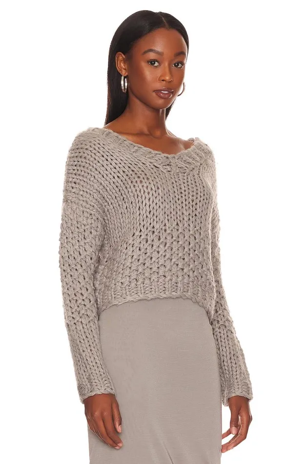 Sweaters and Knits Women Lovers and Friends Doxie Deep V Sweater Grey