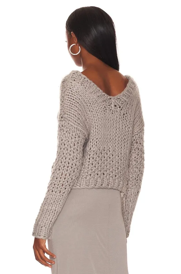 Sweaters and Knits Women Lovers and Friends Doxie Deep V Sweater Grey