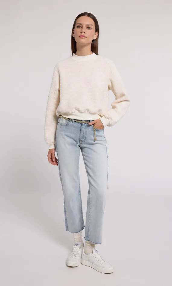 Sweaters and Sweatshirts Julie Tweed Sweatshirt Cream Generation Love Clothing Women