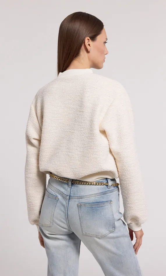 Sweaters and Sweatshirts Julie Tweed Sweatshirt Cream Generation Love Clothing Women