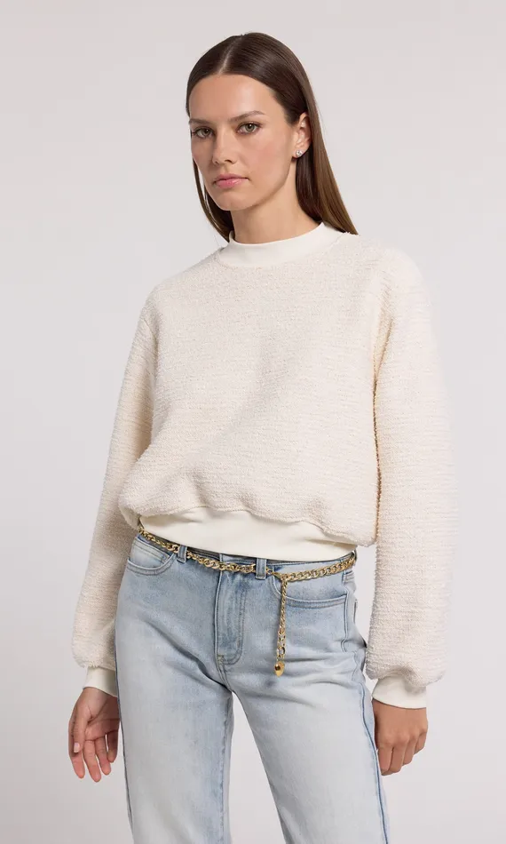 Sweaters and Sweatshirts Julie Tweed Sweatshirt Cream Generation Love Clothing Women