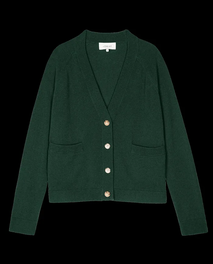 Sweaters The Great Women The Cashmere Varsity Cardigan Alpine