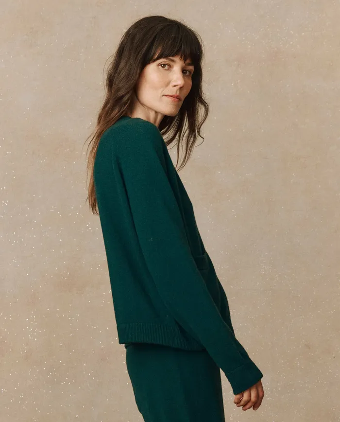 Sweaters The Great Women The Cashmere Varsity Cardigan Alpine