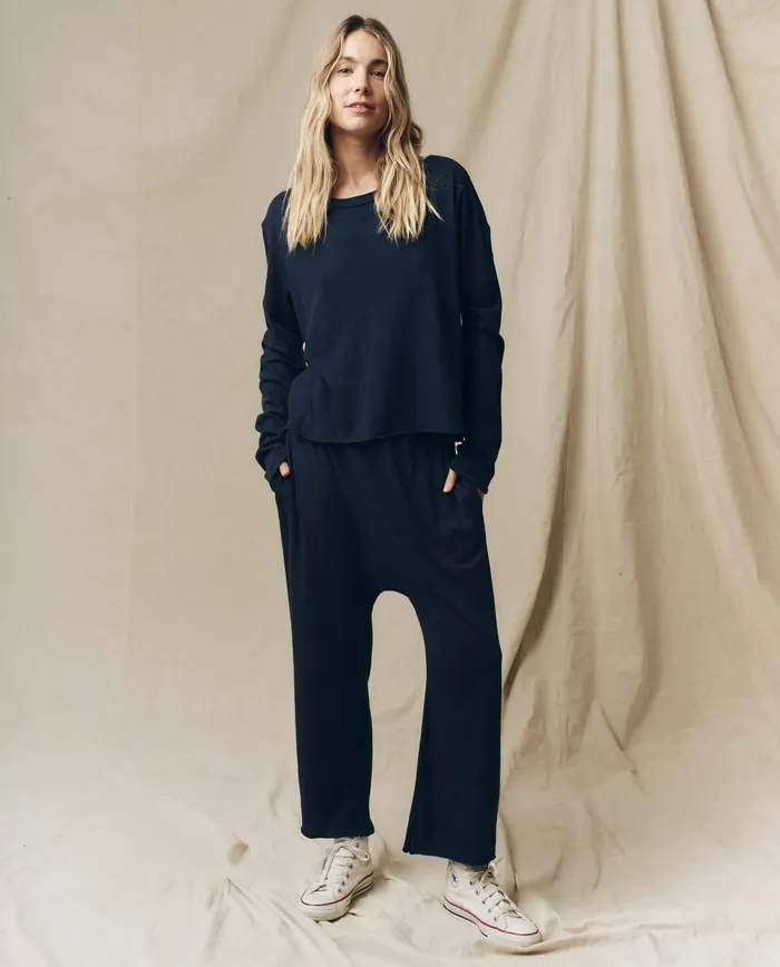 Sweatpants Women The Jersey Crop True Navy The Great Sweatpants Women The Jersey Crop True Navy The Great