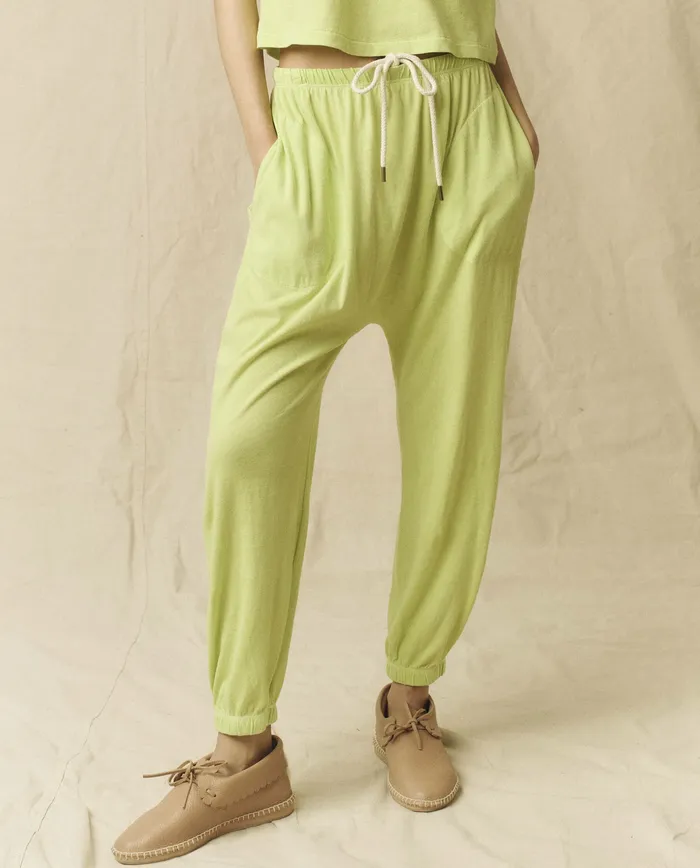 Sweatpants Women The Jersey Jogger Pant Lime Zest The Great