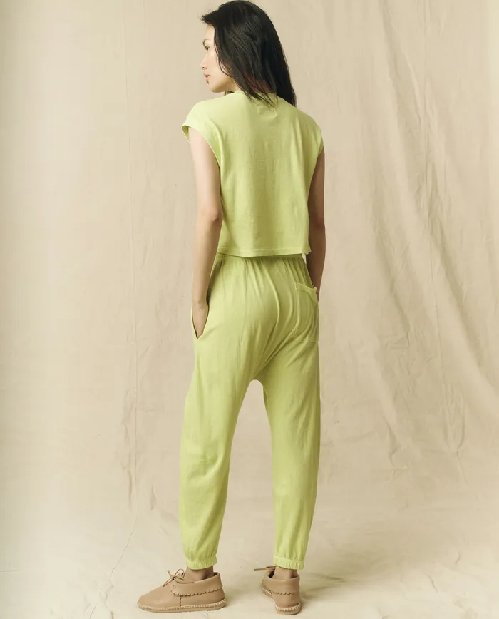 Sweatpants Women The Jersey Jogger Pant Lime Zest The Great