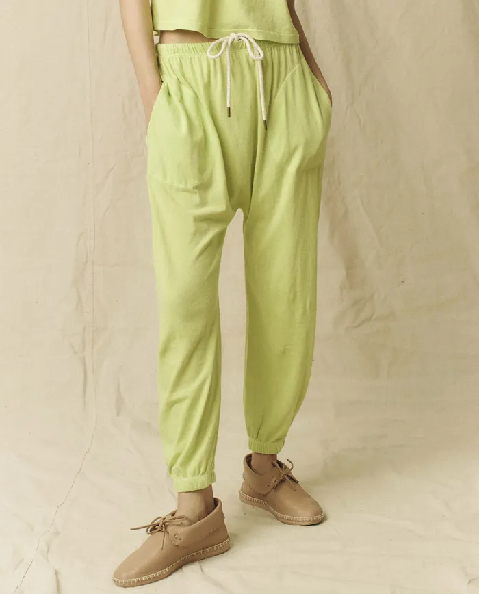 Sweatpants Women The Jersey Jogger Pant Lime Zest The Great
