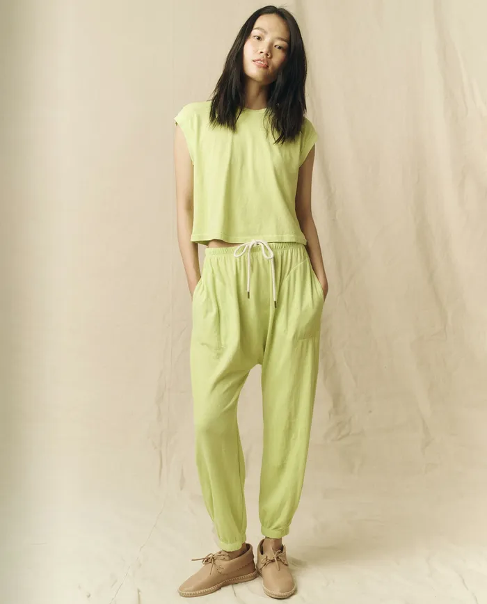 Sweatpants Women The Jersey Jogger Pant Lime Zest The Great