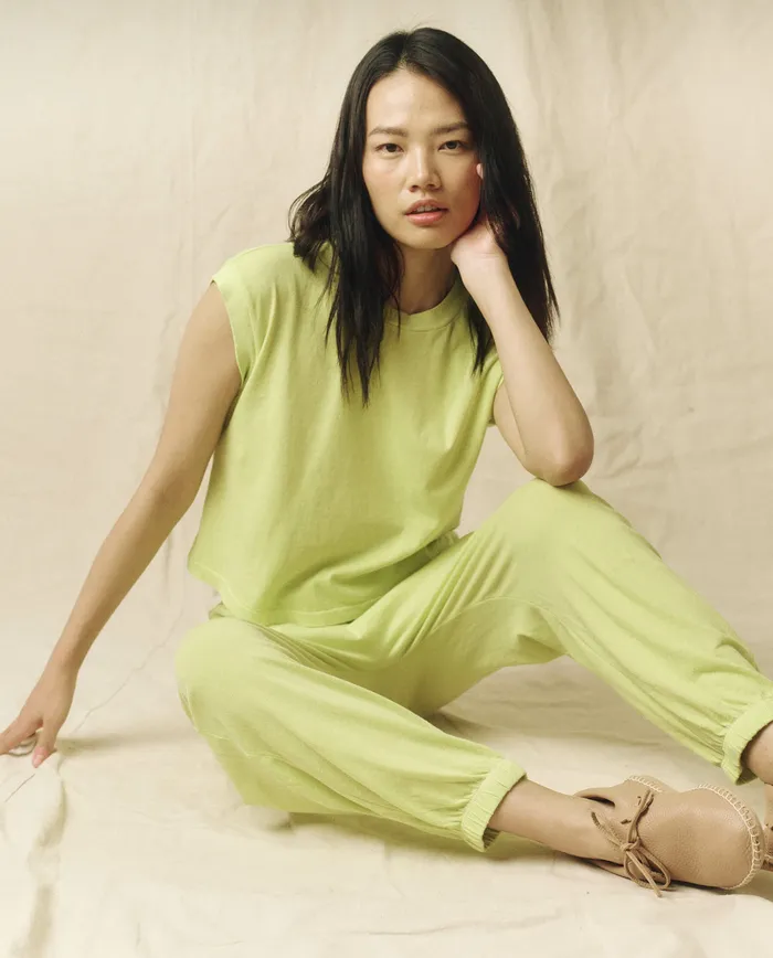 Sweatpants Women The Jersey Jogger Pant Lime Zest The Great