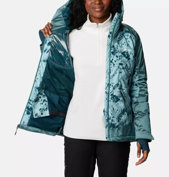Sweet Shredder II Insulated Jacket Aqua Haze Flurries Aqua Haze Sheen Womens Columbia Sportswear Insulated and Down Sweet Shredder II Insulated Jacket Aqua Haze Flurries Aqua Haze Sheen Womens Columbia Sportswear Insulated and Down