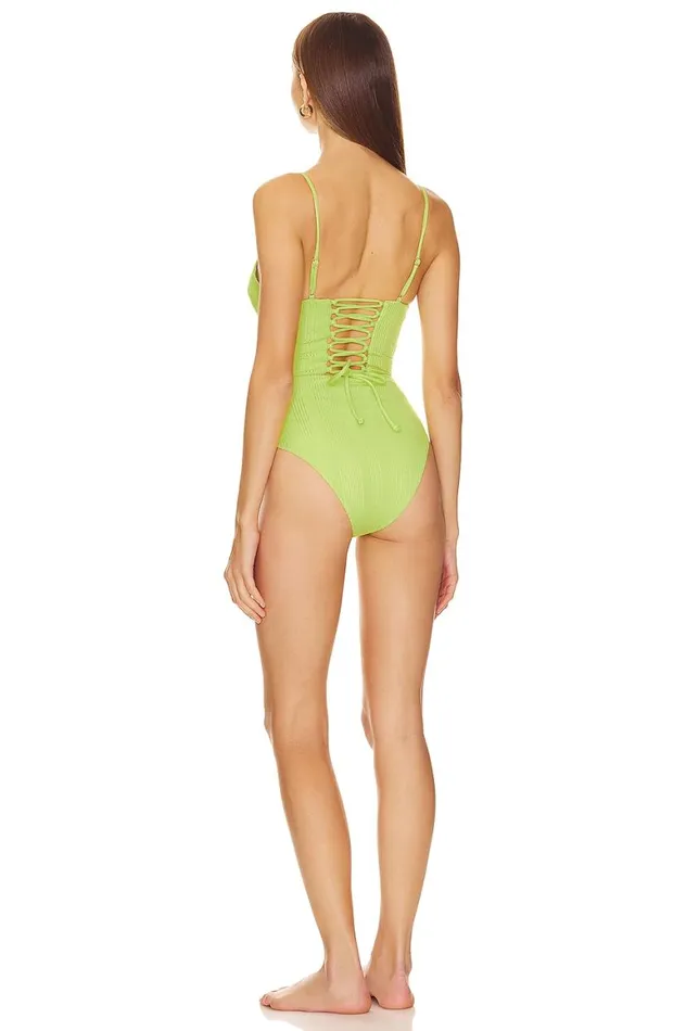 Swimsuits and CoverUps Women Lovers and Friends Fauna One Piece Lime