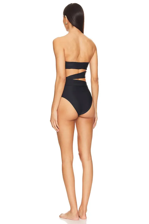 Swimsuits and CoverUps Women Lovers and Friends Lima Strapless One Piece Black and Red
