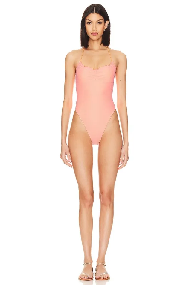 Swimsuits and CoverUps Women Lovers and Friends Lovely Day One Piece Orange and Pink