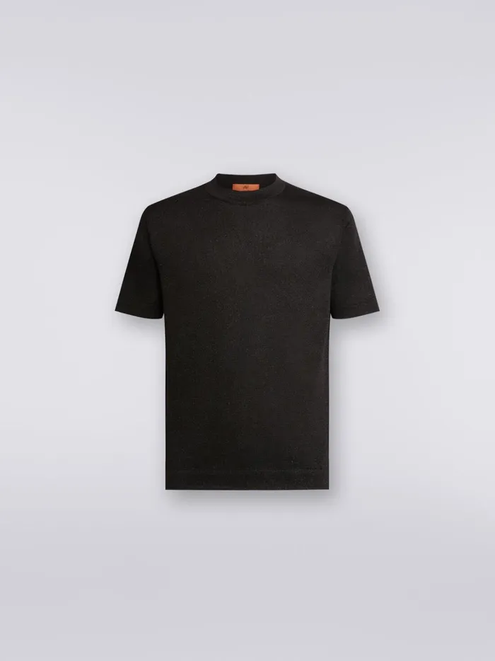 TShirt In Viscose Blend With Lurex Black Men Missoni Polos and Tshirts