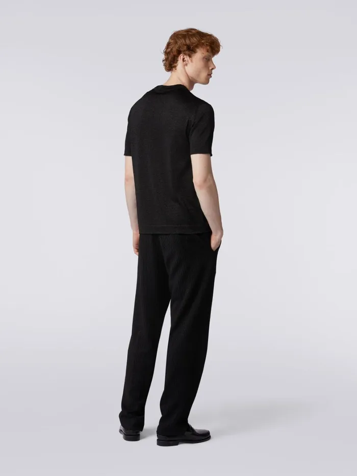 TShirt In Viscose Blend With Lurex Black Men Missoni Polos and Tshirts