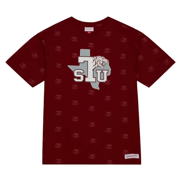 TShirts and Tops Men Mitchell and Ness AOP SS Top Texas Southern University