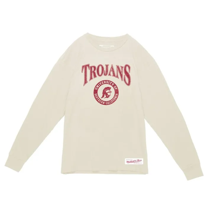 TShirts and Tops Men Mitchell and Ness Arched Logo Lockup Slub LS Tee USC