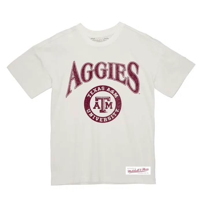 TShirts and Tops Men Mitchell and Ness Arched Logo Lockup Slub Tee Texas AandM University TShirts and Tops Men Mitchell and Ness Arched Logo Lockup Slub Tee Texas AandM University